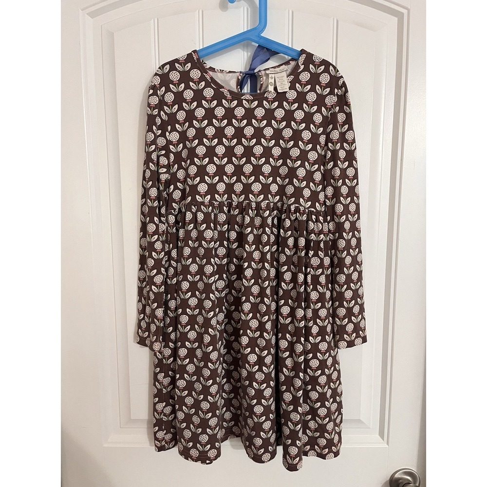 Matilda Jane Long Sleeve‎ Dress Girls Size 10 Brown Floral Printed